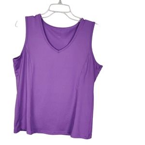 Champion Purple V-Neck Sleeveless Stretch Workout Tank XL